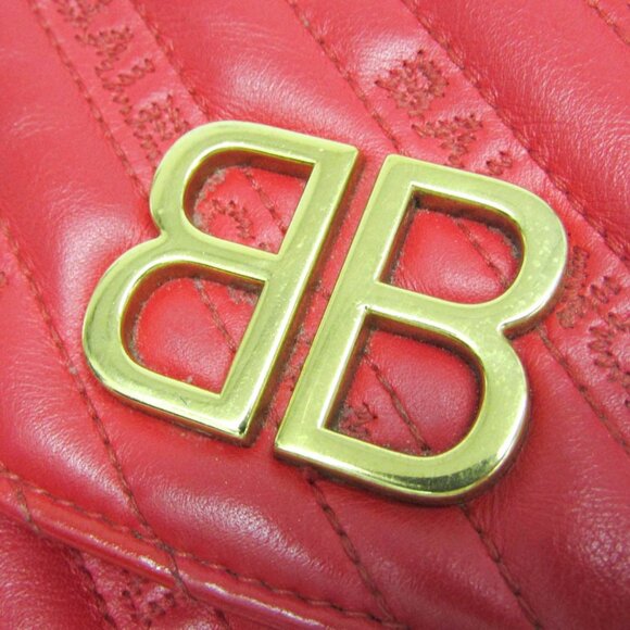 BALENCIAGA Red Leather Shoulder Bag - Picture 9 of 16